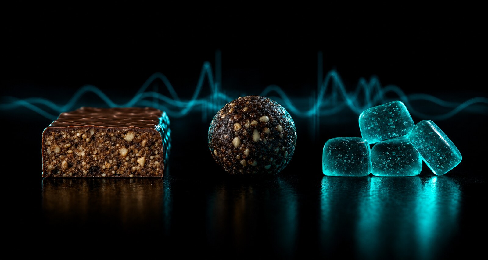 SOUND functional bars and chews arranged as brand-partner formats